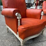 Pair of neoclassical bergère armchairs by Maison Jansen circa 1950.