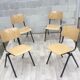 Lot de 6 chaises vintage Galvanitas couleur crème
