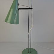 Josef Hůrka for Lidokov Midcentury Modern Table Lamp in Green Metal