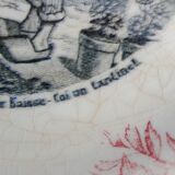 3 talking dessert plates earthenware from Gien the language of flowers n°', 5 and 6 diam 20 cm