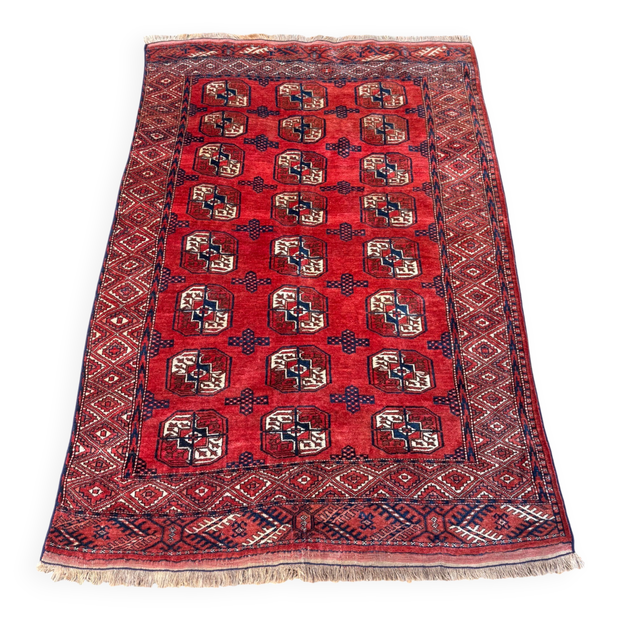 Pakistani Bukhara Carpet 152x118 Wool Mori Handcrafted Red Oriental