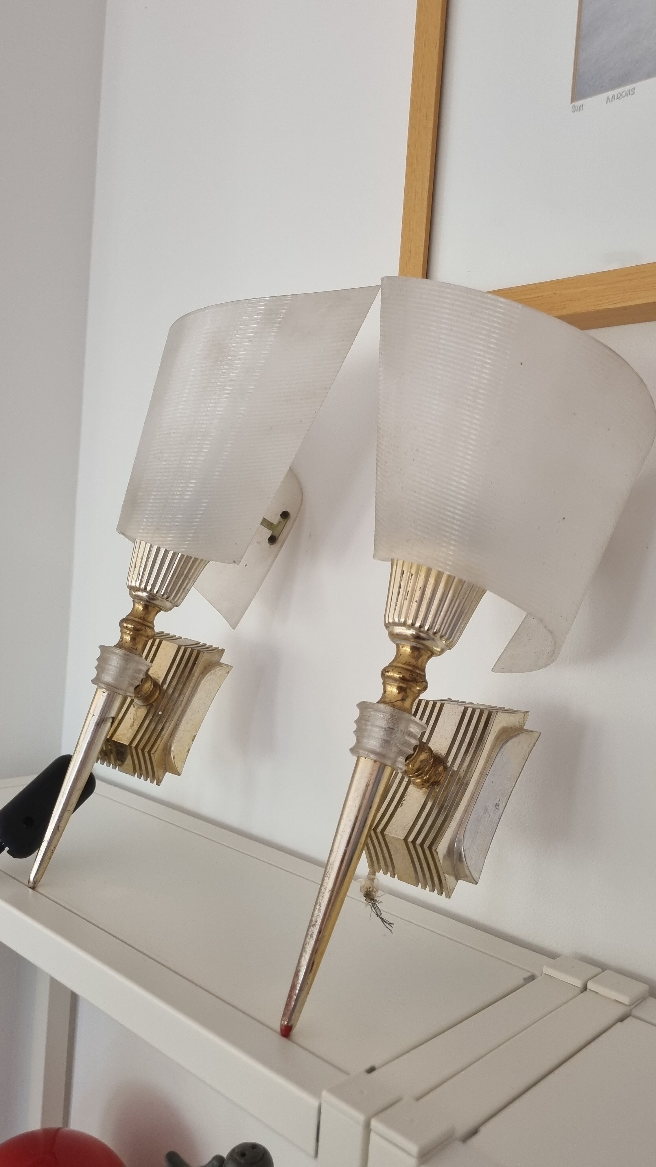 Paire appliques persplex vintage