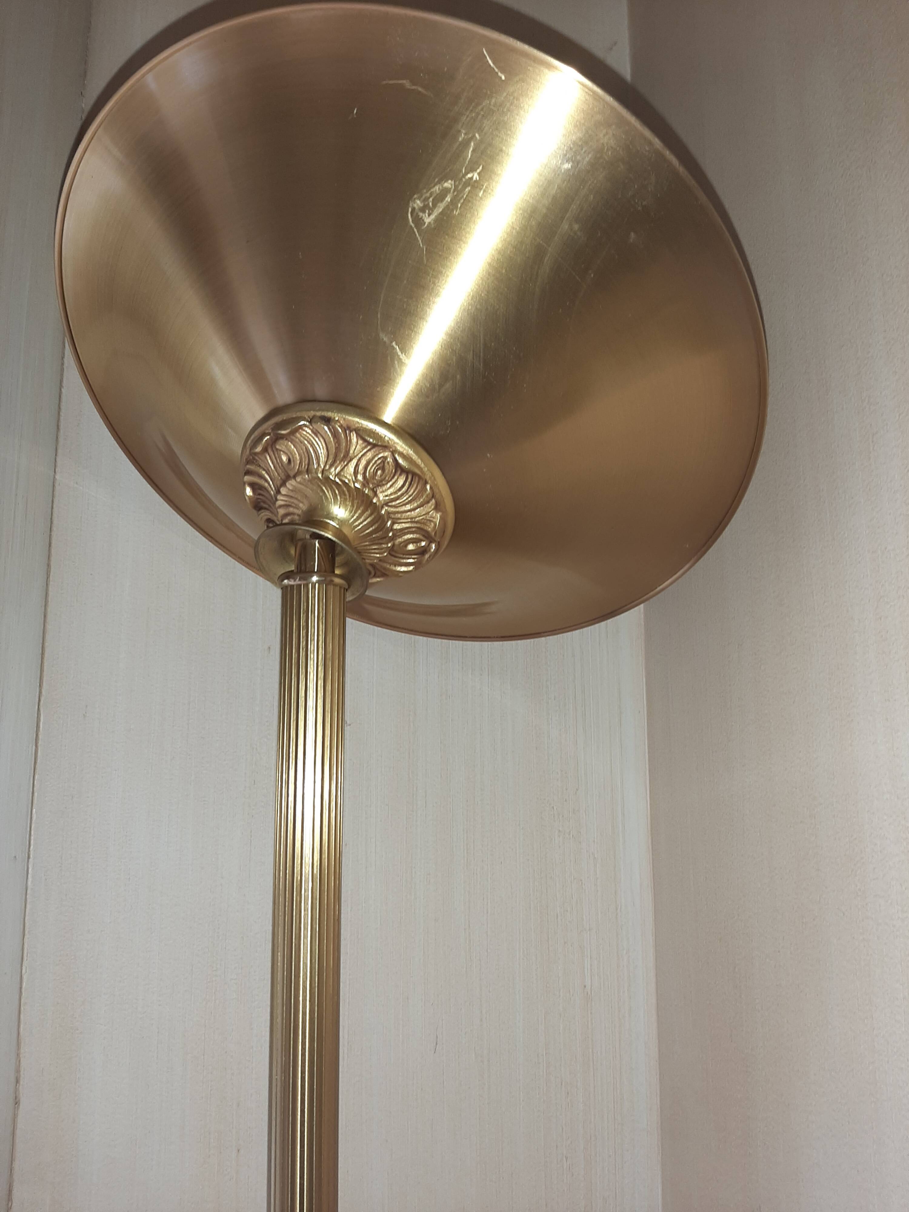 Halogen gilded bronze floor lamp Louis XVI Lucien Gau