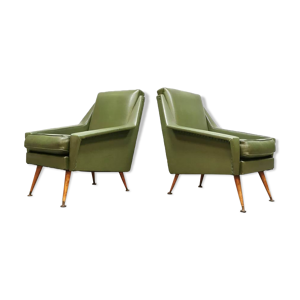 Paire de fauteuils design du milieu du siècle des années soixante 'green spirit'