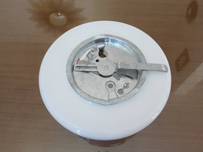 Pair of white opaline ceiling light 1970s