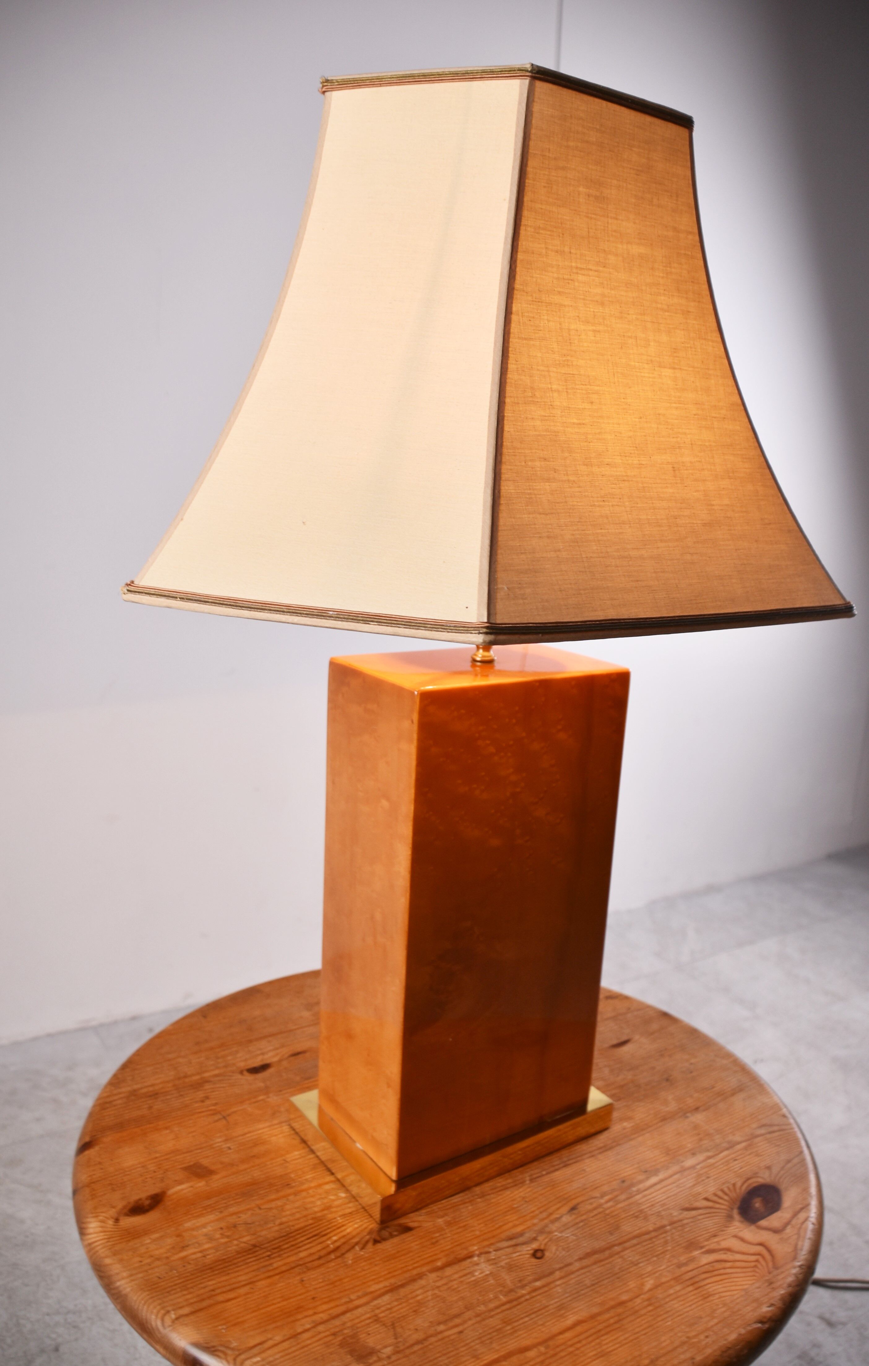 Vintage burl wood table lamp, 1970s