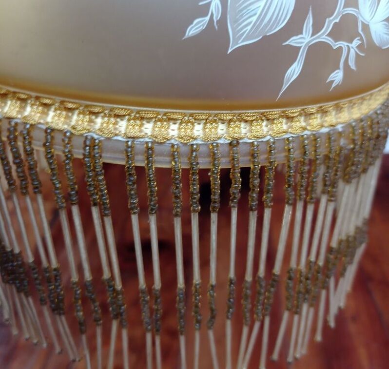 Art Deco suspension. with floral motifs & pearls