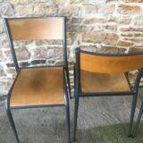 4 vintage school chairs, compass legs
