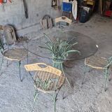 Round glass table & 4 chairs