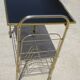 Serving trolley, vinyl record holder in golden brass