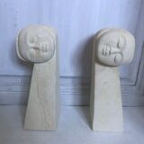 Pair of stone book clamts