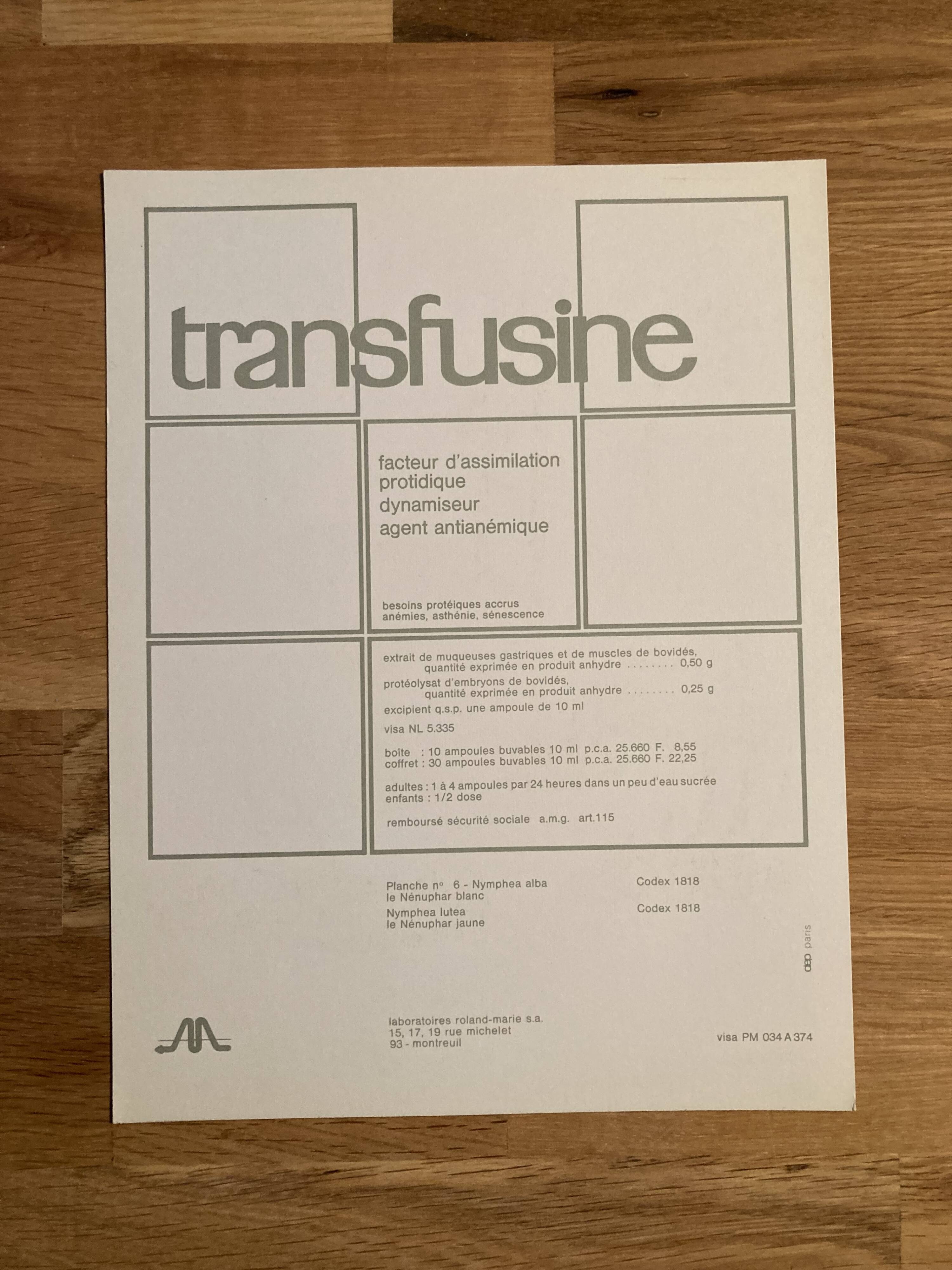 Botanical poster Nymphea alba