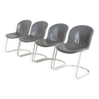 Set of 4 Dining Chairs by Gastone Rinaldi for Thema Italy