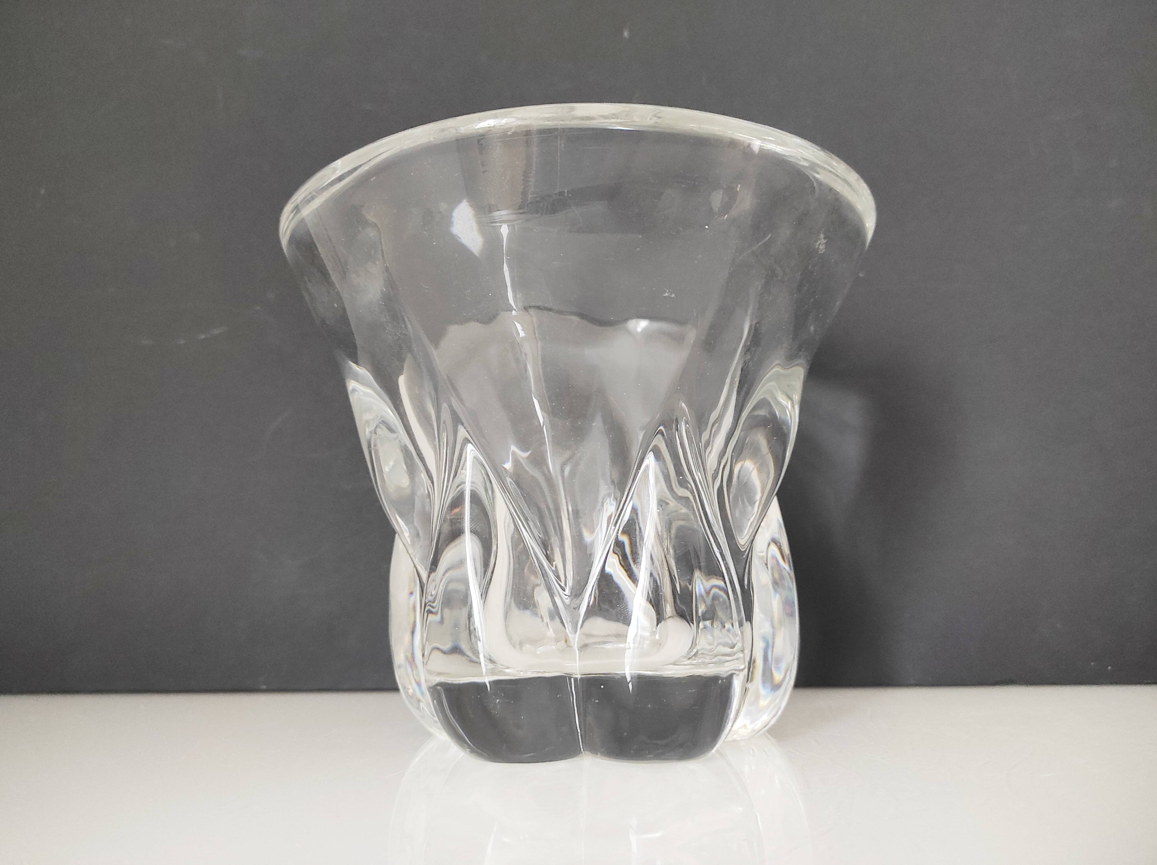 Val Saint Lambert crystal vase, signed