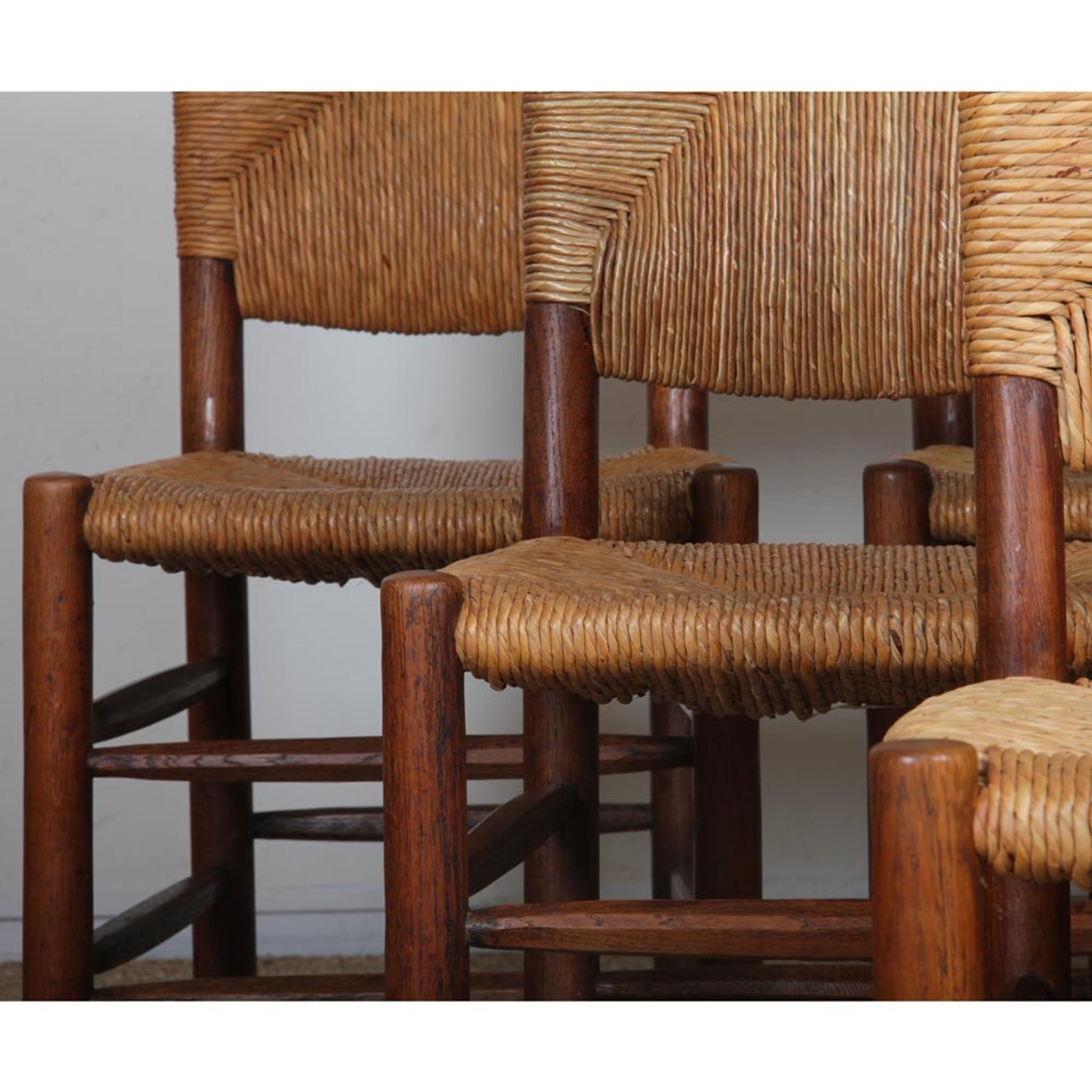 Set of 6 chairs, model Bauche no. 19, by Charlotte Perriand, 1950