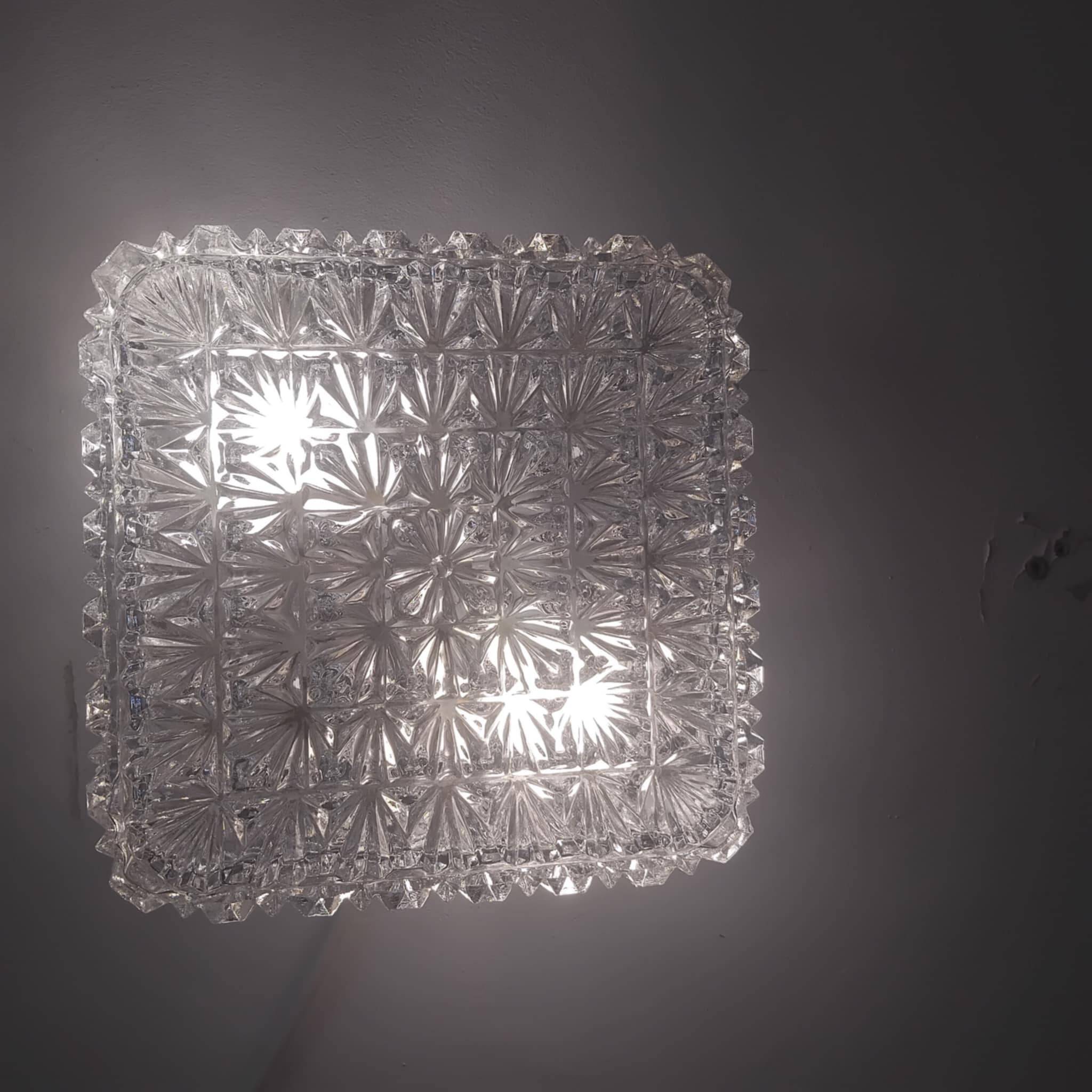 Plafonnier, applique en verre moulé, 1970