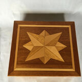 1940 marquetry box with 3 compartments geometric star