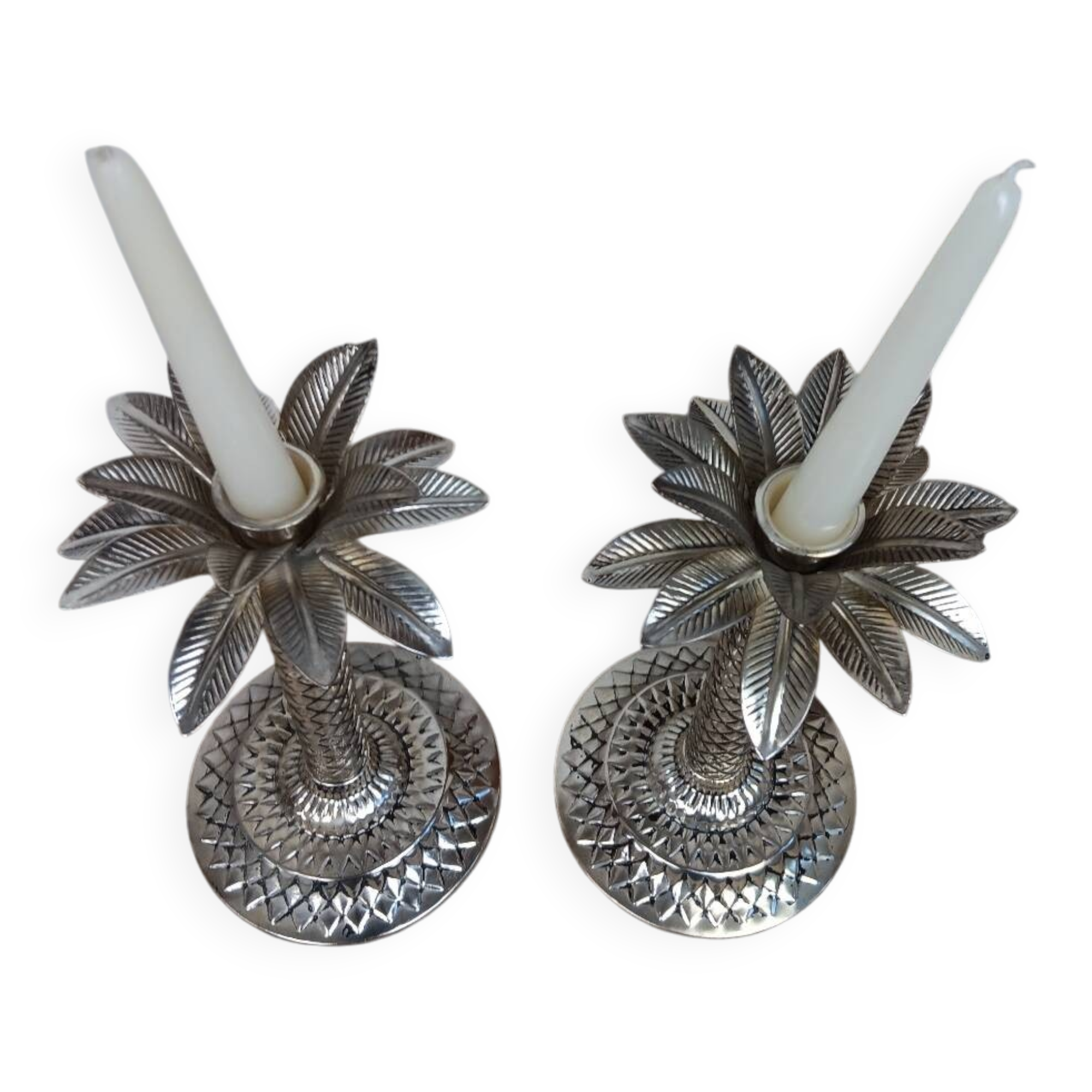 Palm tree candle holders