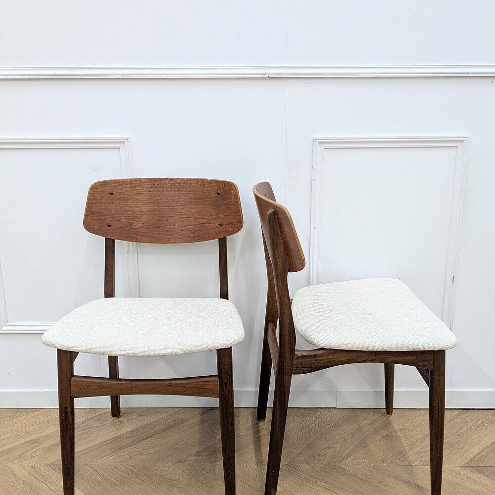 Lot de 2 chaises scandinaves en teck