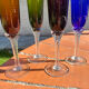 Flûtes à champagne en verre soufflé coloré