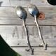 Silver metal salad cutlery
