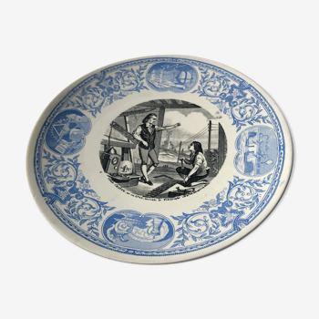 Talking plate - the inventors Claude Chappe - Sarreguemines