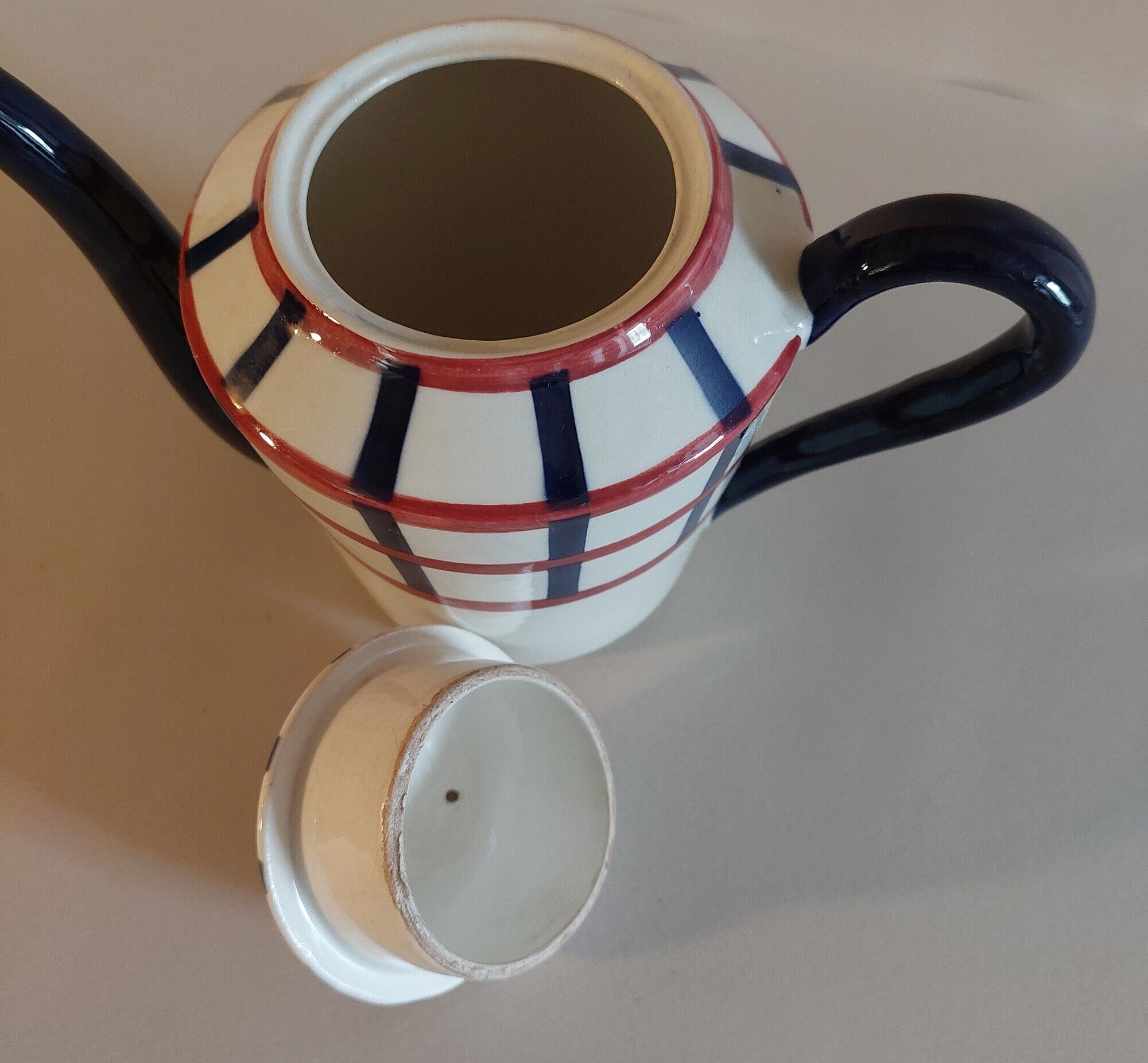 Earthenware teapot hbcm Hyppolite Baker Creil Montereau model Bearn