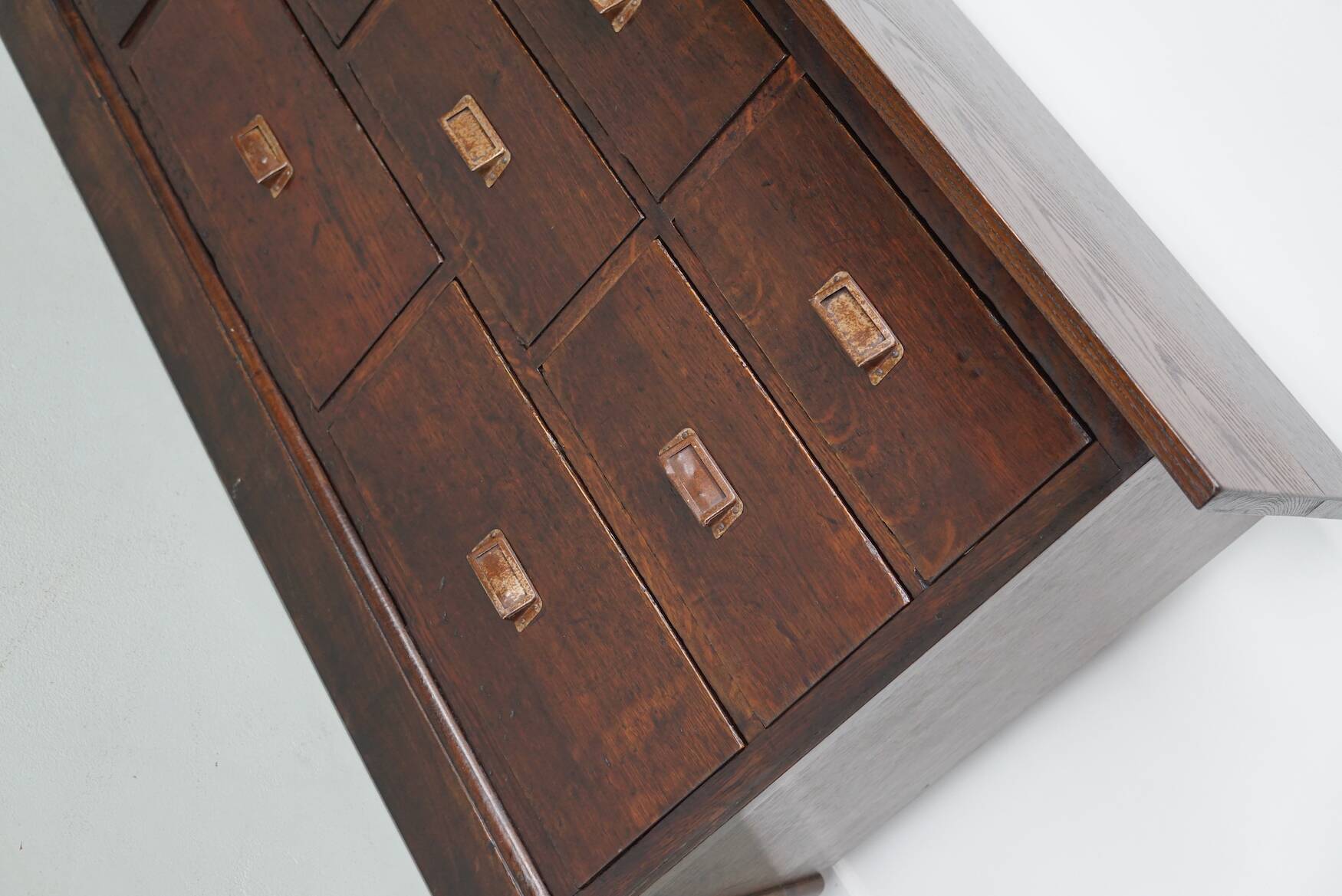 Vintage Dutch Oak Apothecary/Shop Cabinet, 1950s