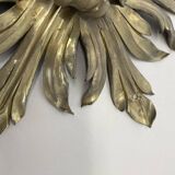 Applique murale de théâtre florale de style Stilnovo en laiton fait main de 35 cm, Italie 1970