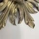 35cm handmade Brass Floral Theatre Wall Ceiling Light, Italy 1970