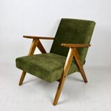 Fauteuil vintage vert olive modèle B-310, années 1970