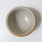 Old small individual butter dish in vintage stoneware