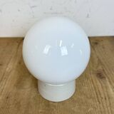 Vintage White Porcelain Ceiling Light with Milk Glass, 1960s