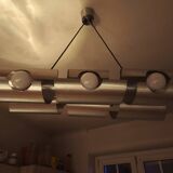 Space Age brushed aluminum pendant chandelier from the 70s