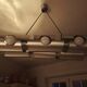 Space Age brushed aluminum pendant chandelier from the 70s