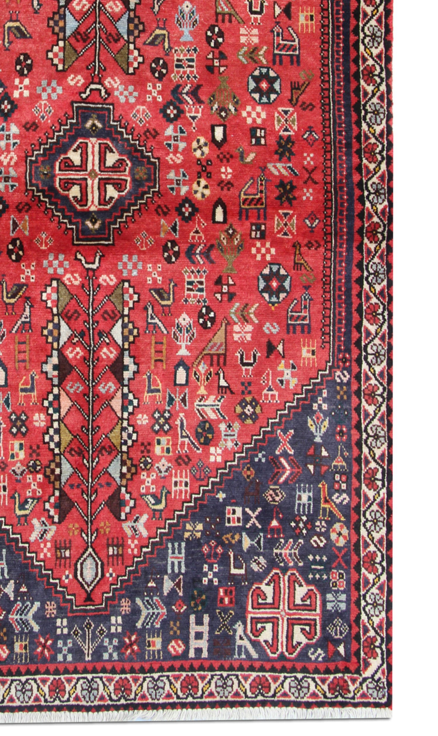 Tapis persan rouge fait à la main  103x158cm