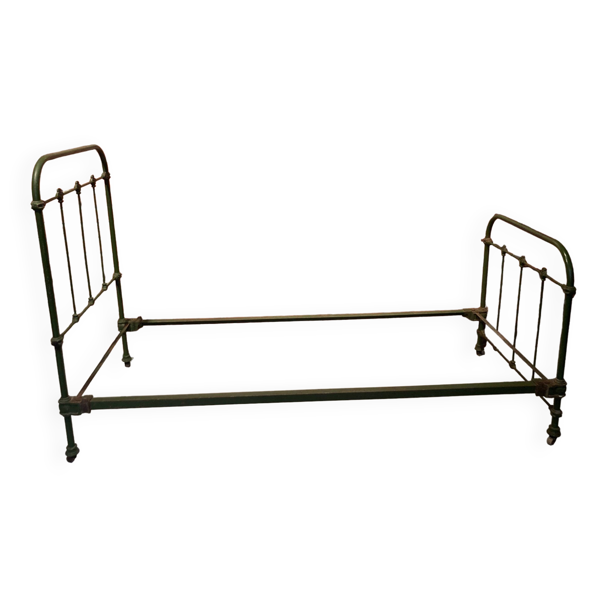 Green metal bed, 1 place