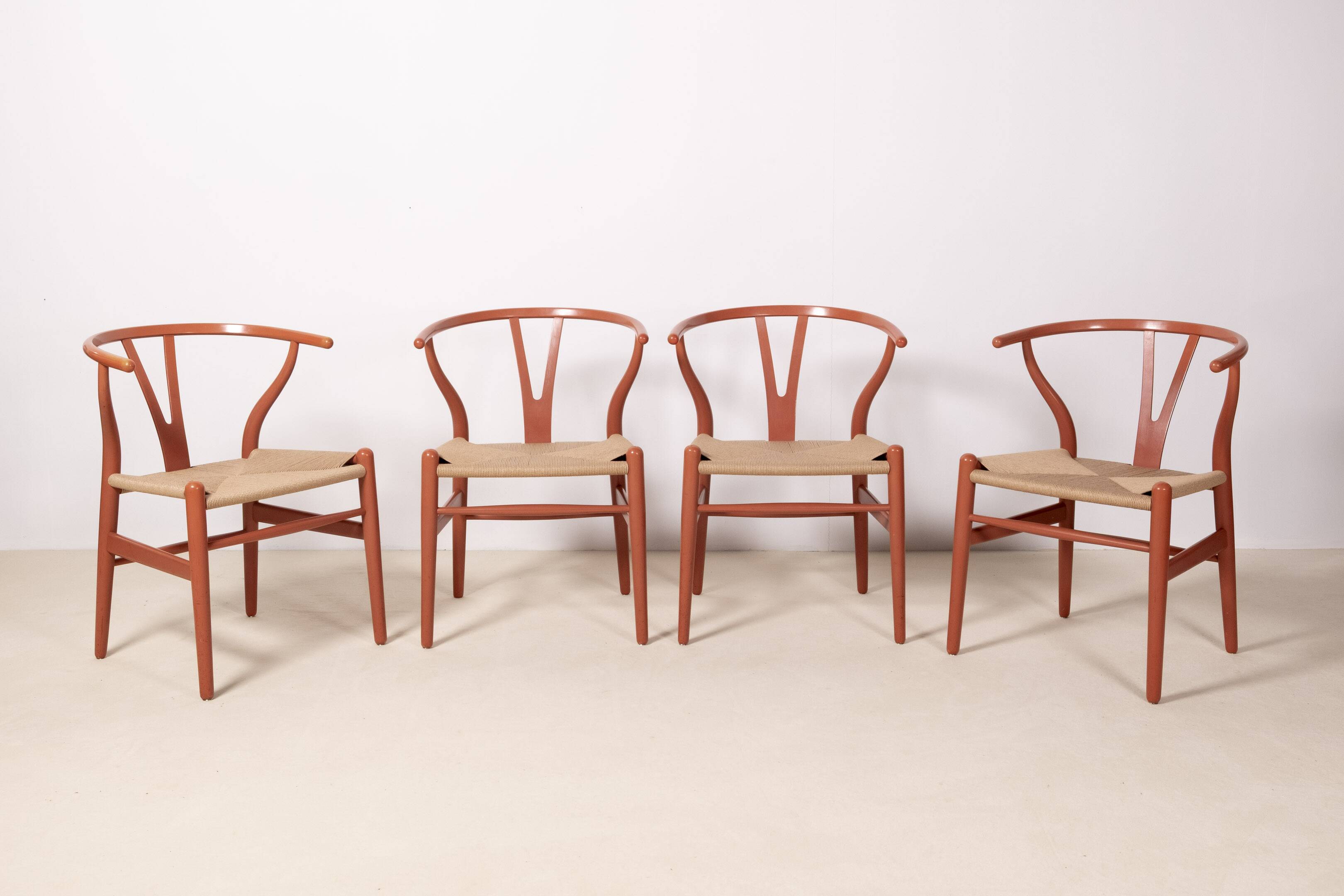 4x Hans J. Wegner Early CH24 Chaise Wishbone, années 1960