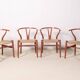 4x Hans J. Wegner Early CH24 Chaise Wishbone, années 1960