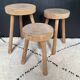 Set of 3 wooden tripod stools