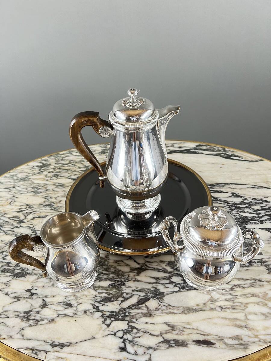 Christofle silver-plated tea and coffee set, Gallia collection