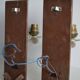 Pair of mirror and crystal wall lights from the 1940s-50s.