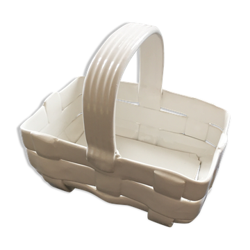 Panier blanc en barbotine