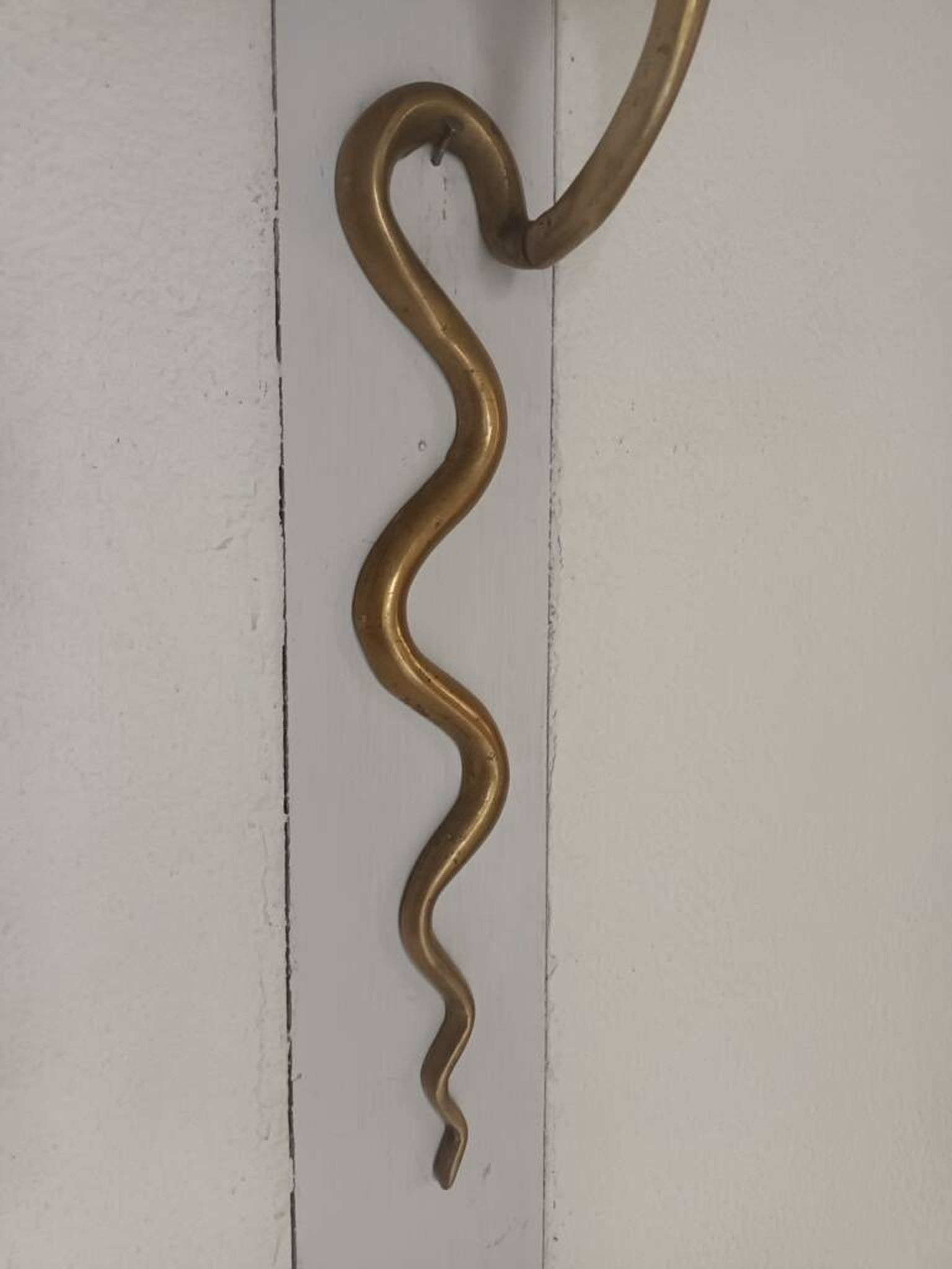 Bronze cobra candle holder wall sconce