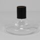 Vase Carafe Carl Aubock II with Black Leather Top, Midcentury, Austria, 1950s