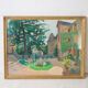 Gouache Marc Hourriel " la maison de maitre au jardin fleuri"