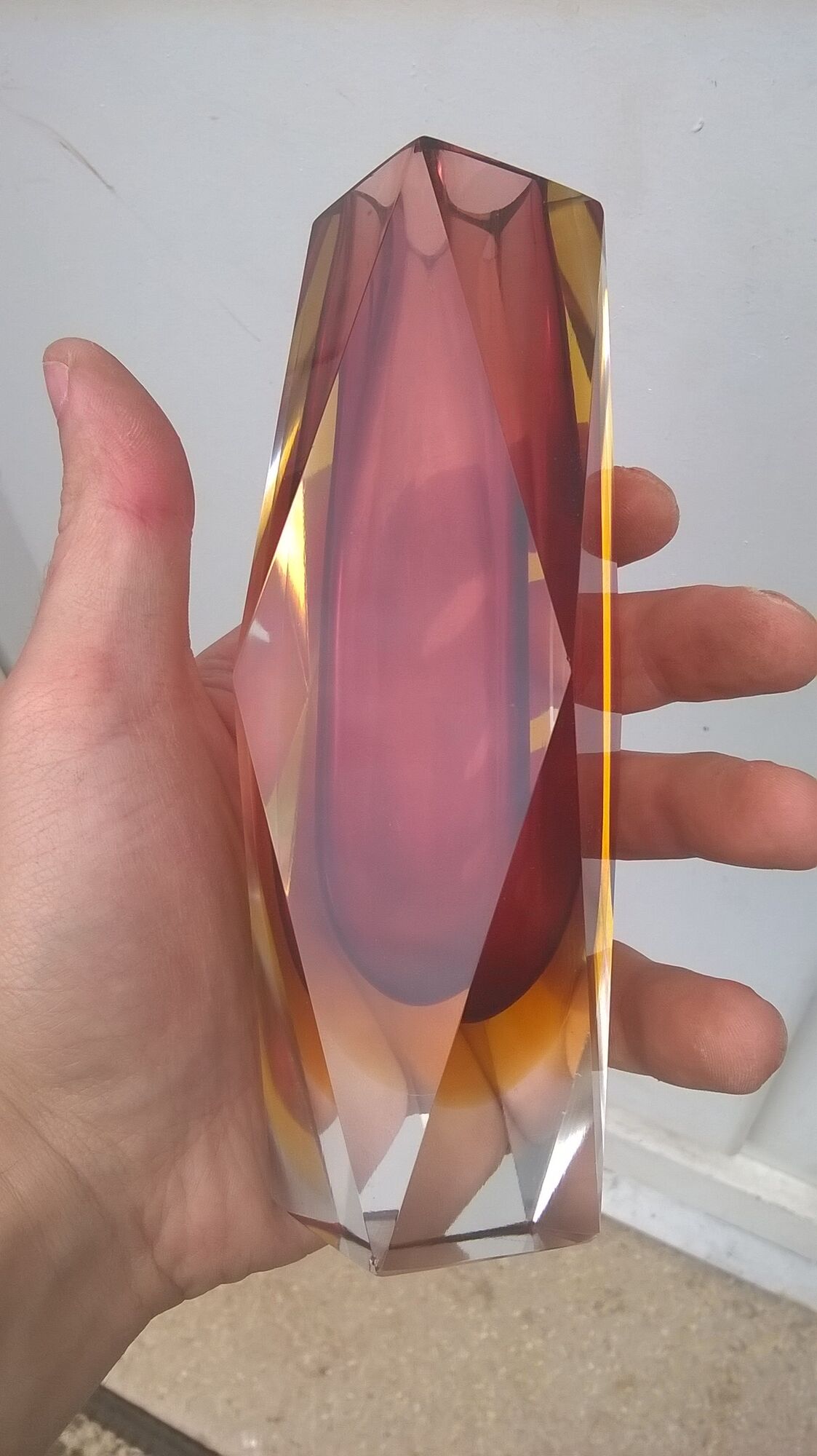 Vase sommerso murano glass by Flavio Poli 1960 Italy