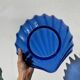 Blue glass shell salad bowl