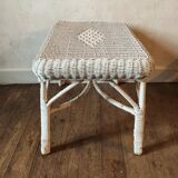 Vintage white rattan coffee table