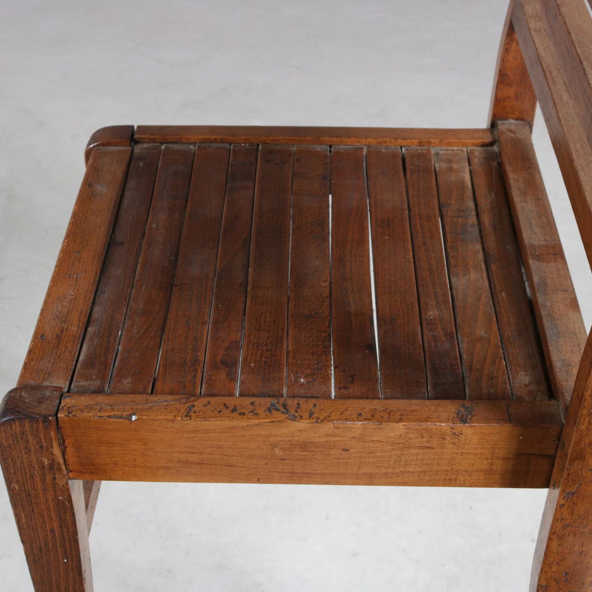 1950s side chair in beech wood by René Gabriel, France